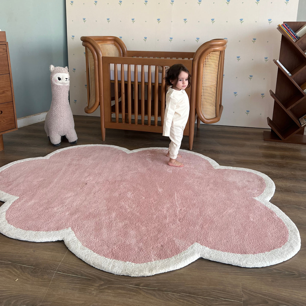 Pink Cloud Cutout Kid's Carpet