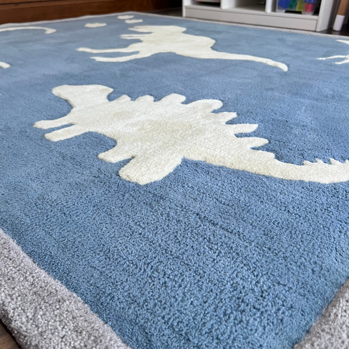 Dino Land Blue Kids Carpet
