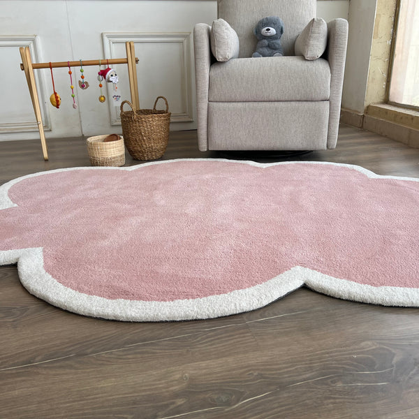 Pink Cloud Cutout Kid's Carpet