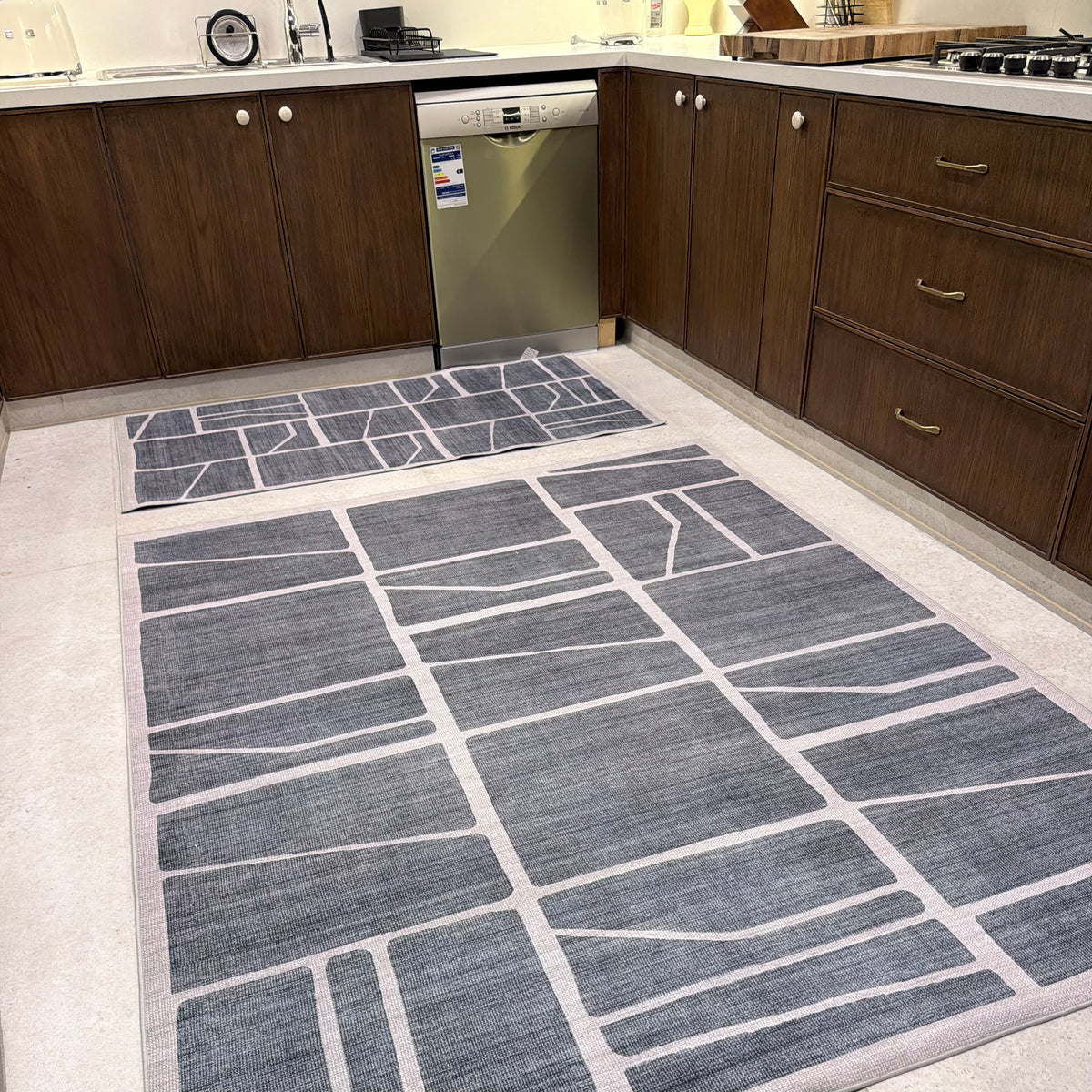 Faded Blocks Kitchen Carpet