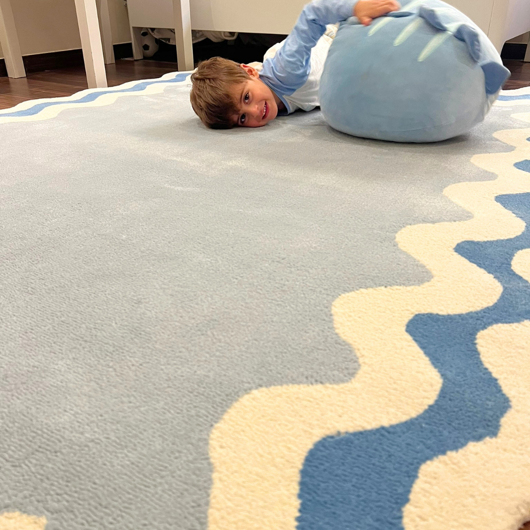 Blue waves Kids Carpet