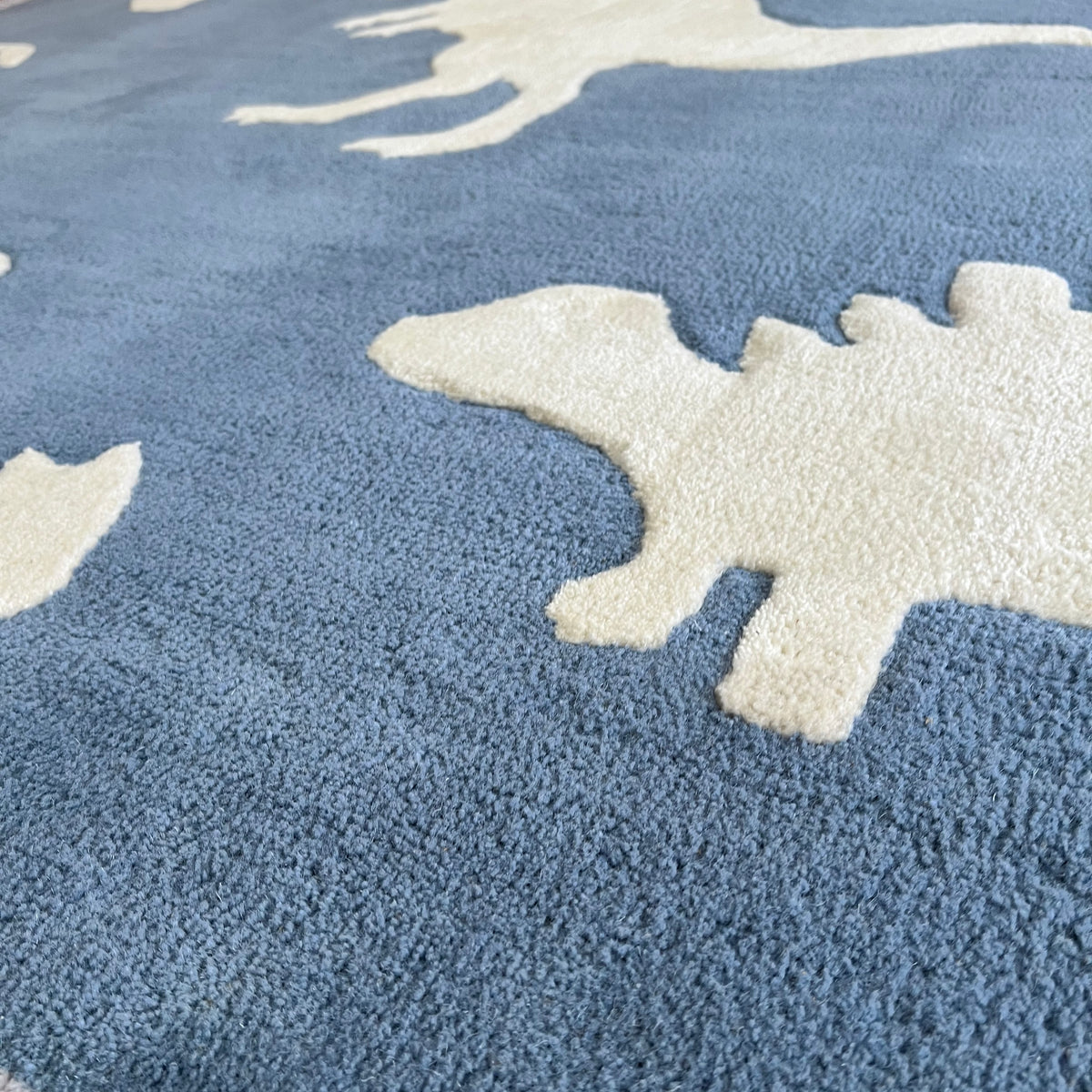 Dino Land Blue Kids Carpet