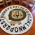 Round Alphabet Lion Kids Carpet
