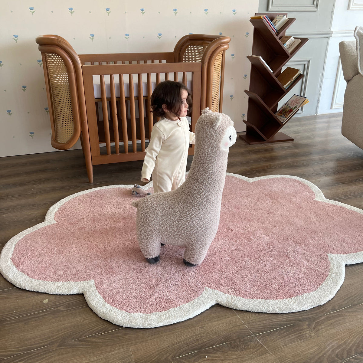 Pink Cloud Cutout Kid's Carpet