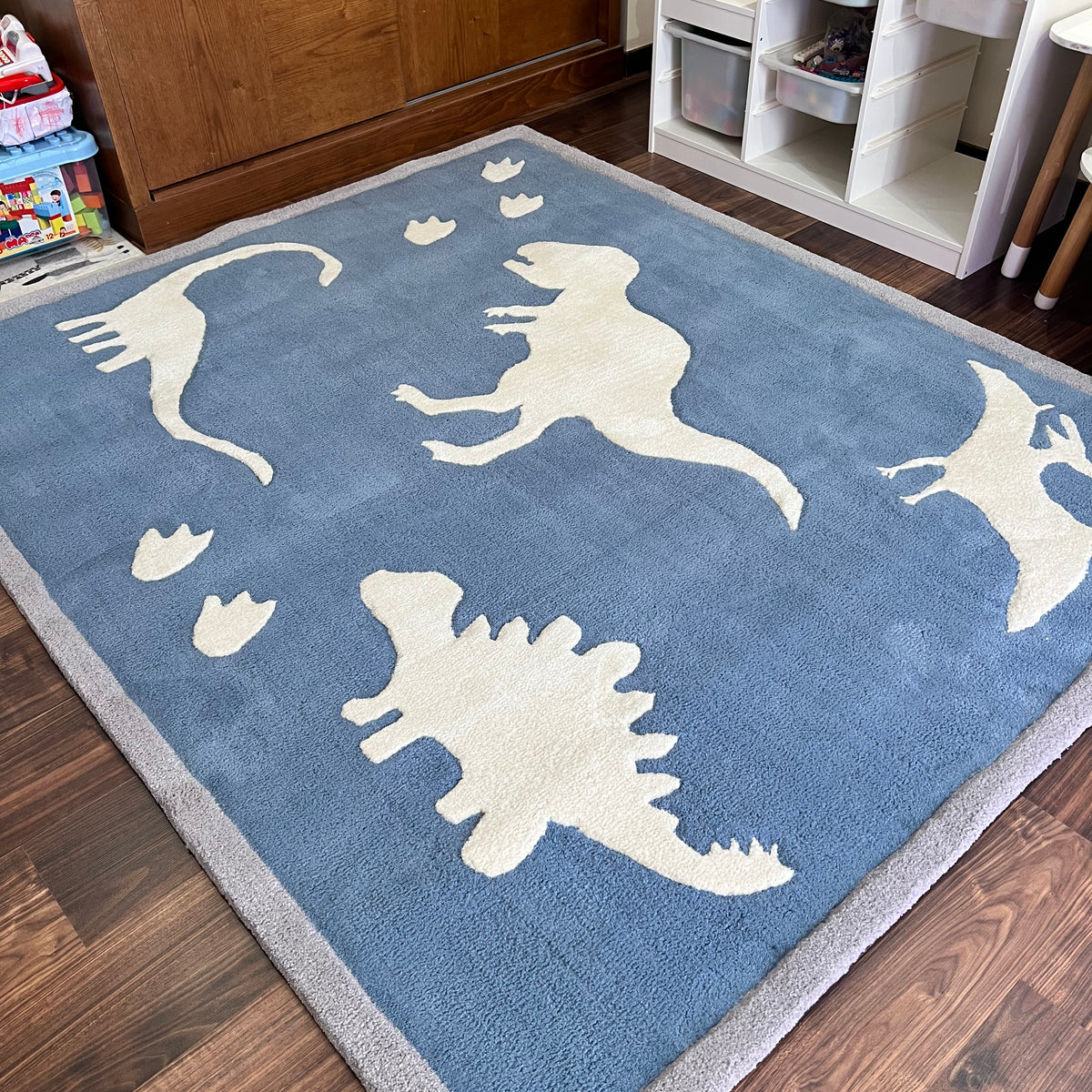 Dino Land Blue Kids Carpet