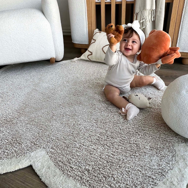 Beige Floral Pattern Carpet