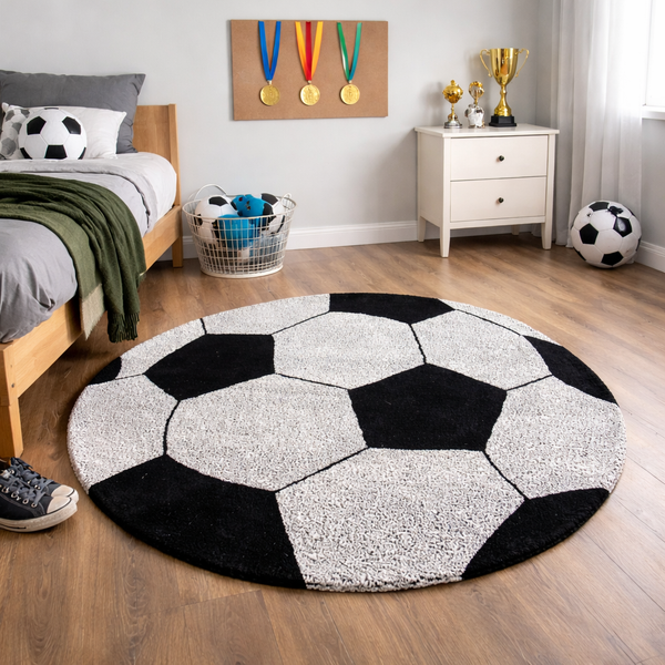 Round Football Kids Carpet