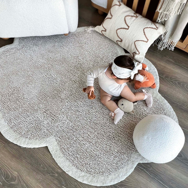 Beige Floral Pattern Carpet
