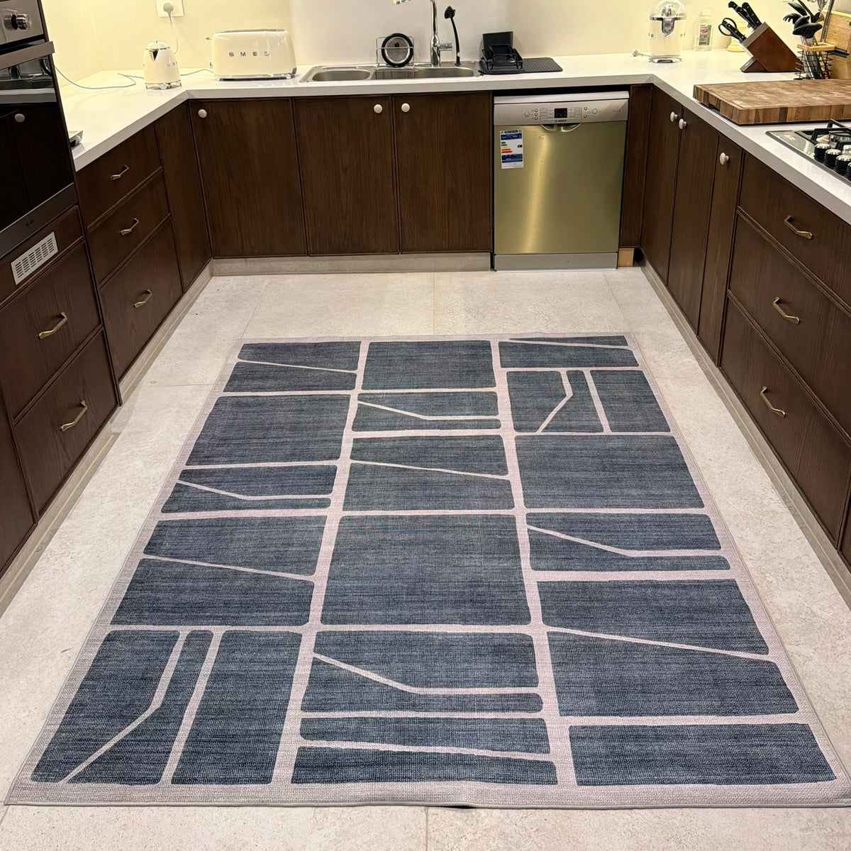Faded Blocks Kitchen Carpet