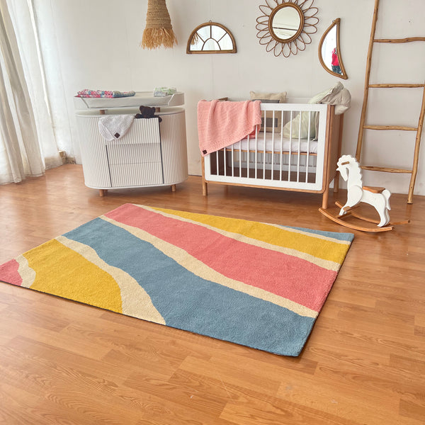 Colorful Waves Kids Carpet