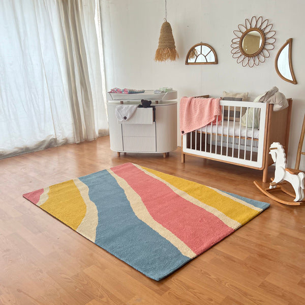 Colorful Waves Kids Carpet