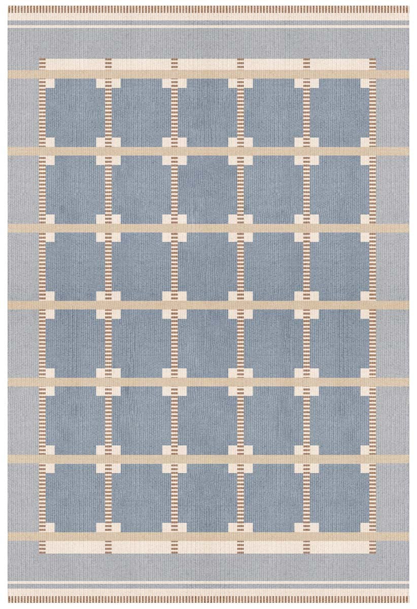 Dust Blue Plaid Kitchen Carpet